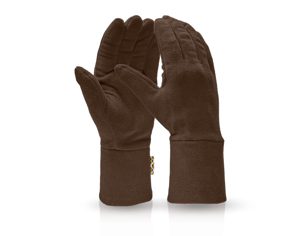 Textil: e.s. FIBERTWIN® microfleece handskar + kastanj