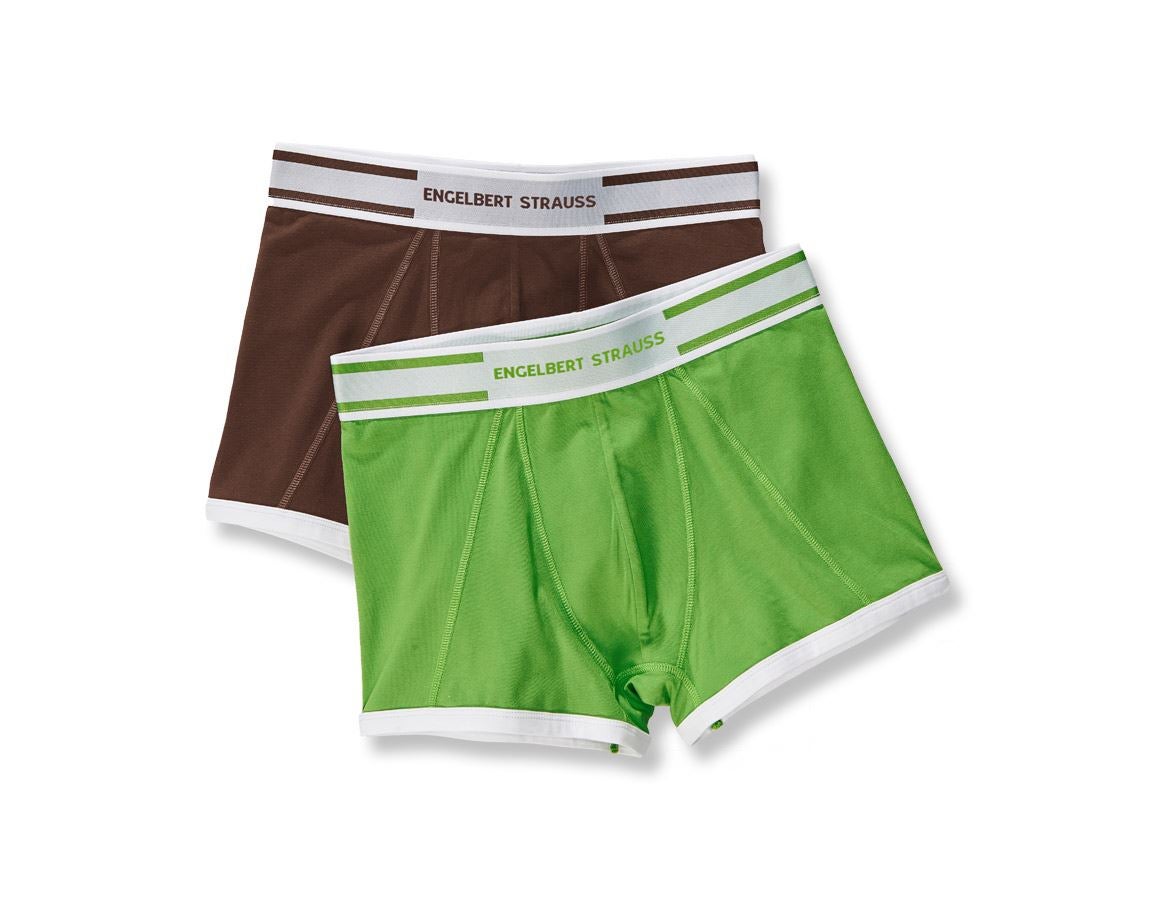 Underkläder |  Underställ: e.s. cotton stretch pants Colour, 2-pack + kastanj+sjögrön