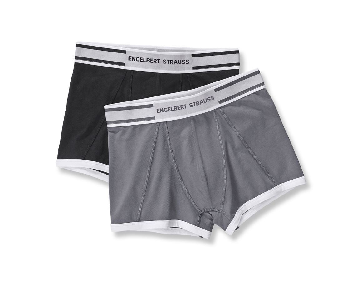 Underkläder |  Underställ: e.s. cotton stretch pants Colour, 2-pack + svart+cement