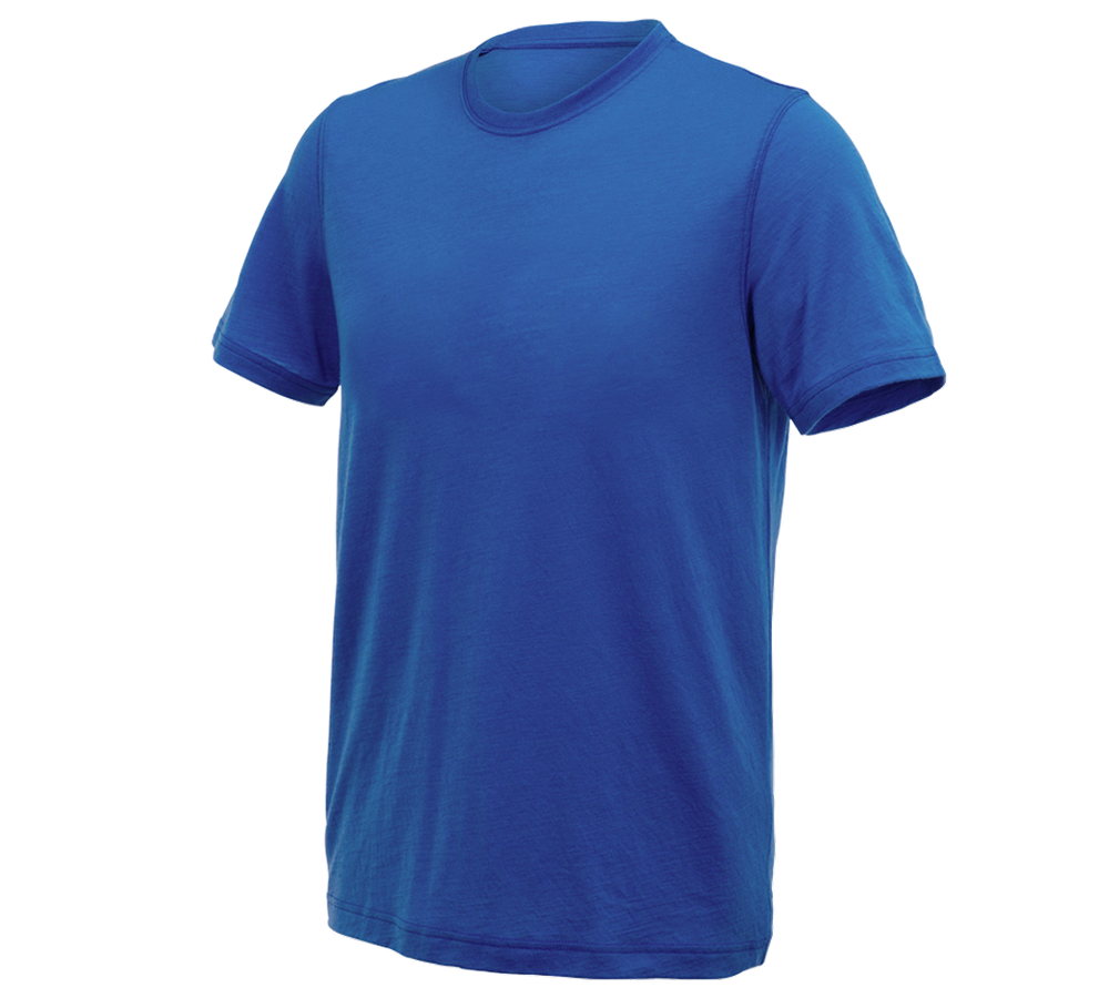 Överdelar: e.s. t-shirt Merino light + gentianablå