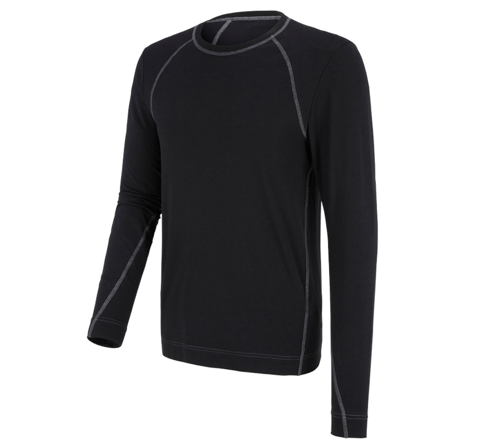 Kyla: e.s. cotton stretch långärmad tröja + svart