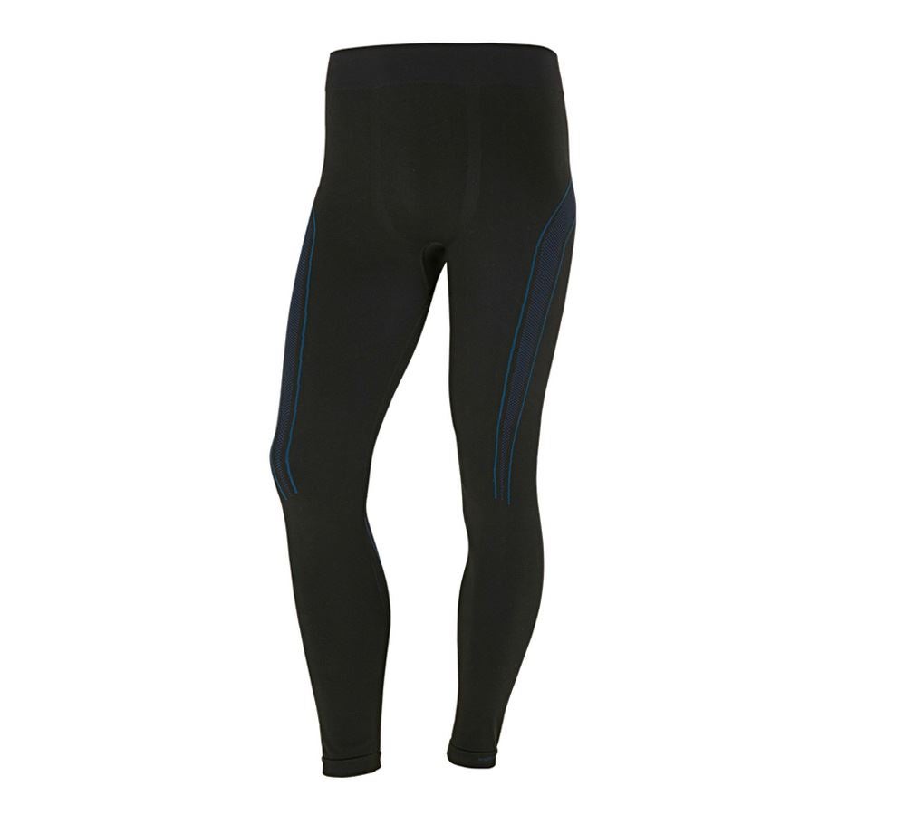 Cold: e.s. functional long-pants seamless-warm + black/gentianblue