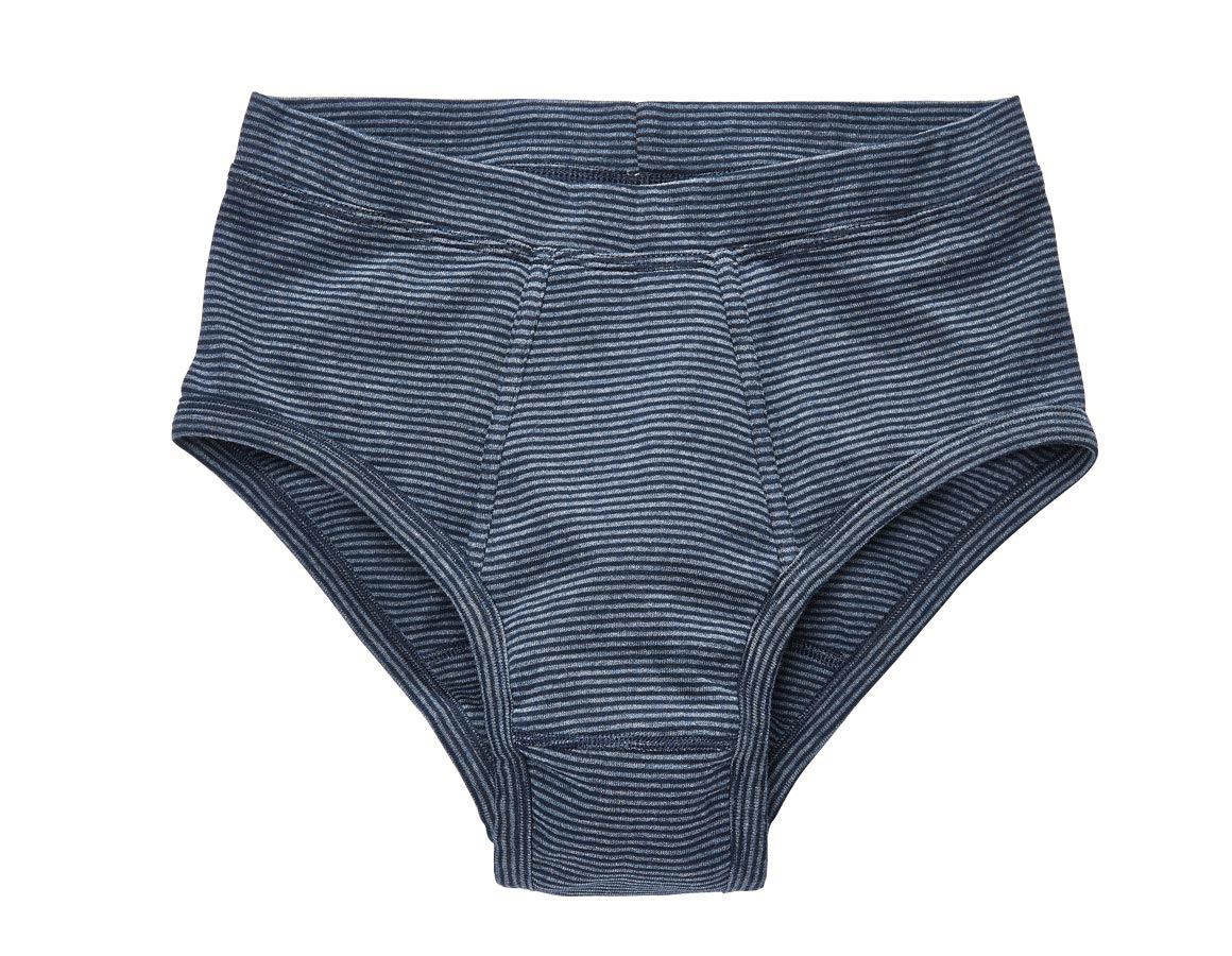 Underwear | Functional Underwear: e.s. Slip fine rib classic, pack of 2 + navy striped