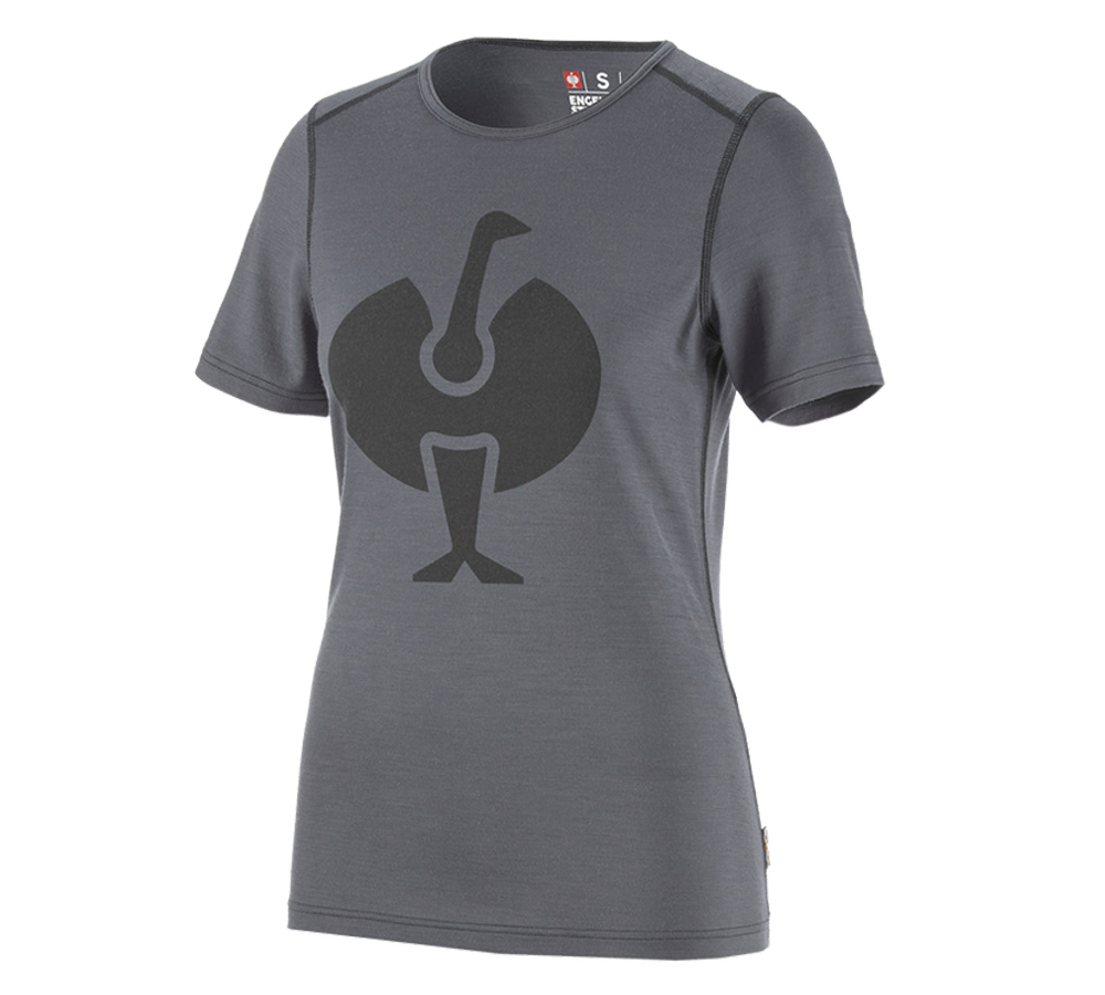Termounderkläder: e.s. t-shirt Merino, dam + cement/grafit