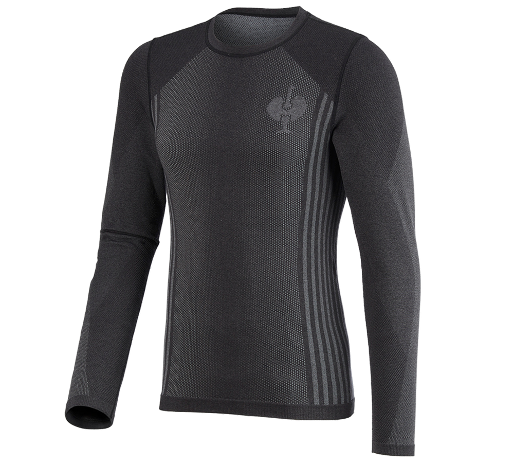 Underkläder |  Underställ: Långärmad funktionsöverdel e.s.trail seamless-warm + svart/basaltgrå