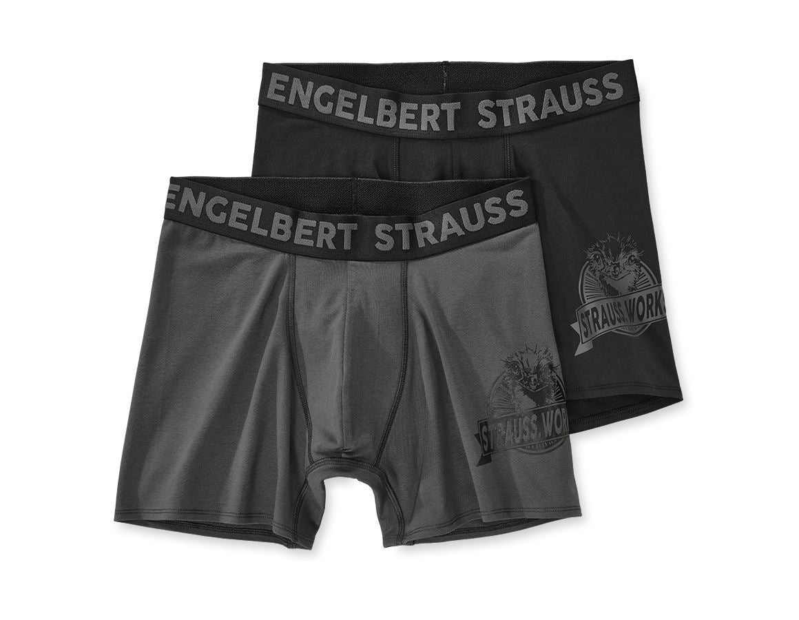 Underkläder |  Underställ: Långkalsonger e.s.iconic, 2-pack + karbongrå+svart
