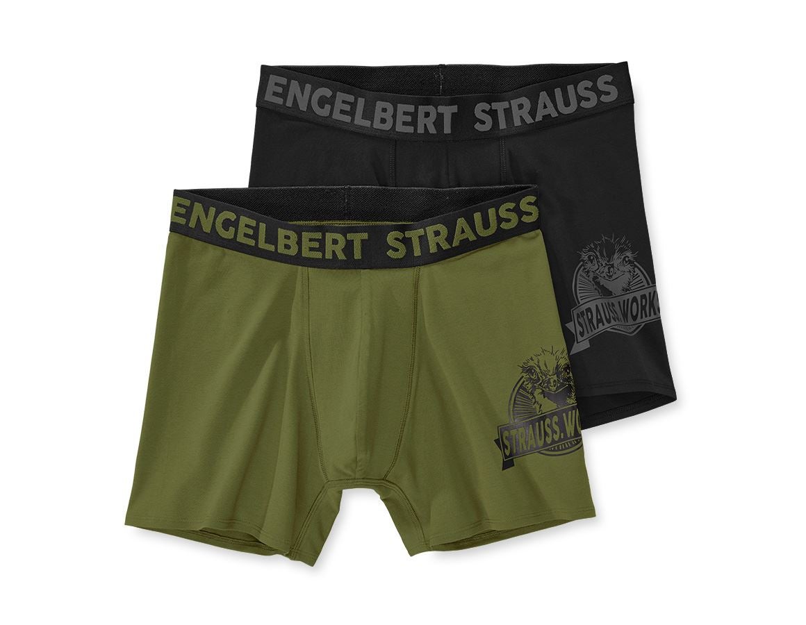 Underkläder |  Underställ: Långkalsonger e.s.iconic, 2-pack + berggrön+svart