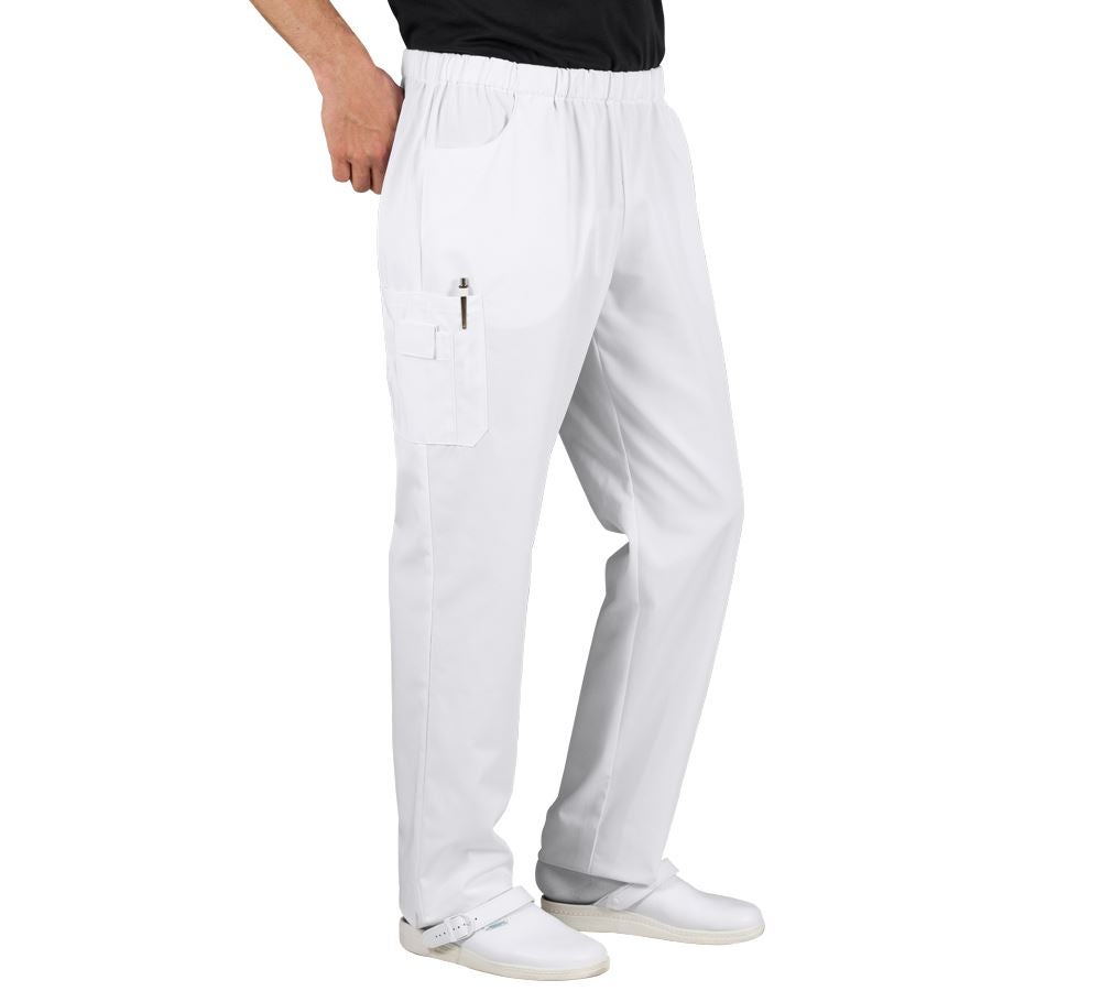 Work Trousers: Pull-on pants Peter + white