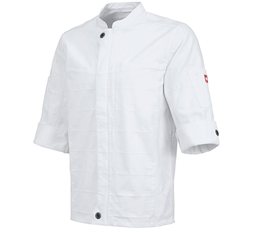Work Jackets: Work jacket short sleeved e.s.fusion, men's + white
