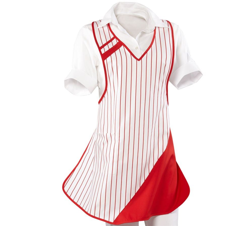 Förkläde: Damförkläde Ariane + vit/röd