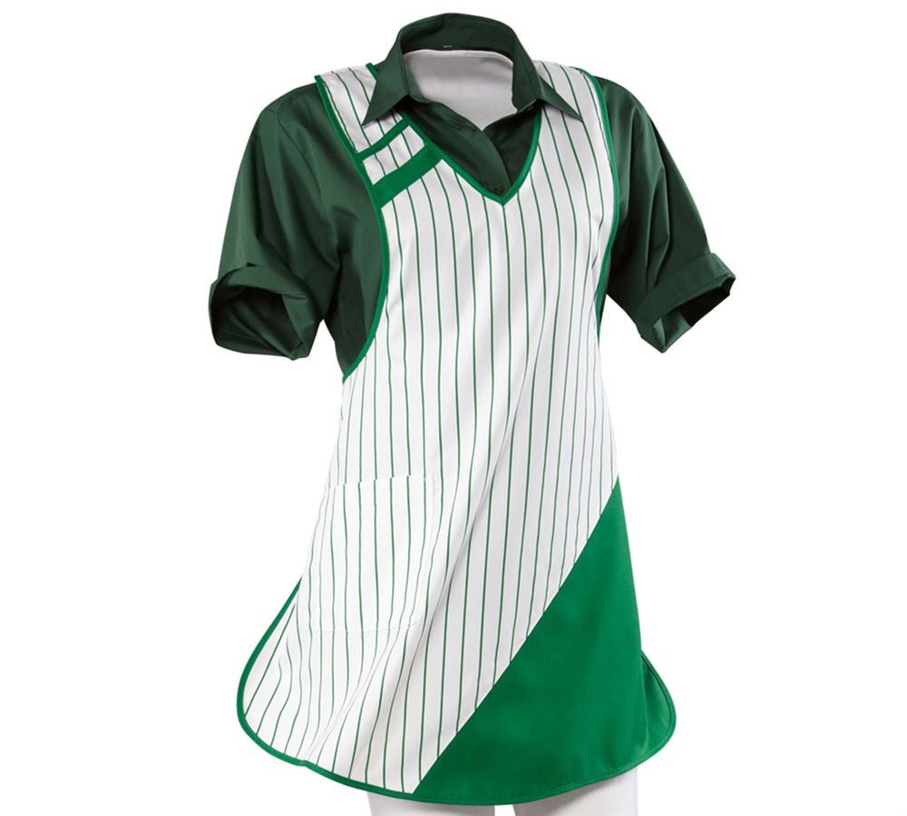 Aprons: Super-Stripe Catering Tabards + white/green