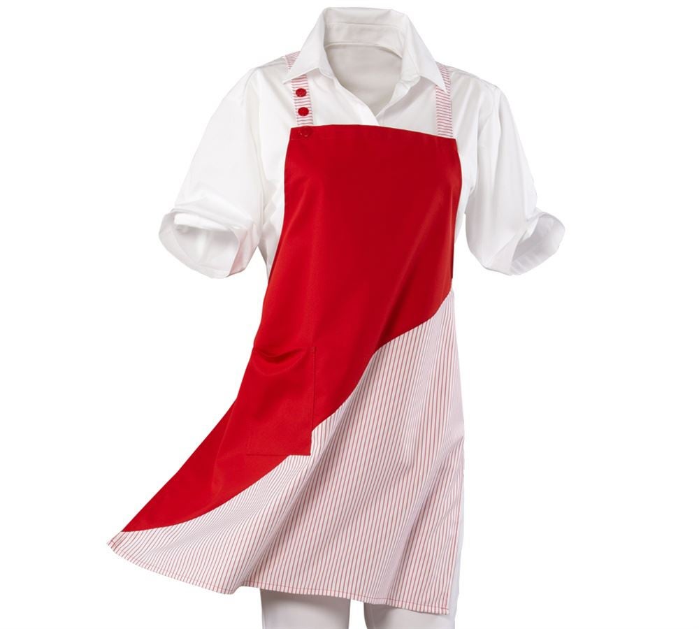Teman: Bröstlappsförkläde Wels + röd/vit