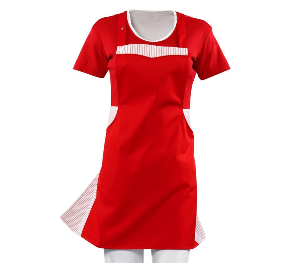 Teman: Bröstlappsförkläde Lotte + röd/vit