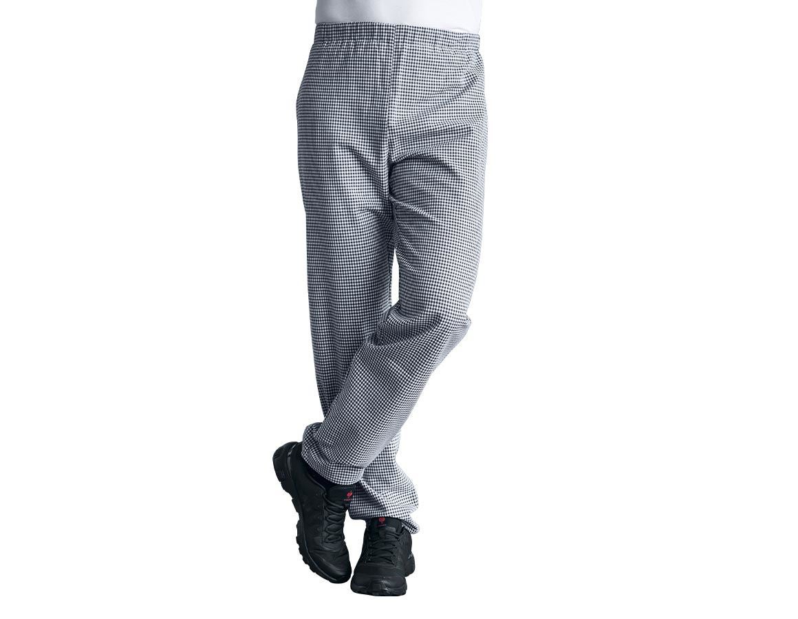 Work Trousers: Classic Unisex Chefs Trousers + black/white