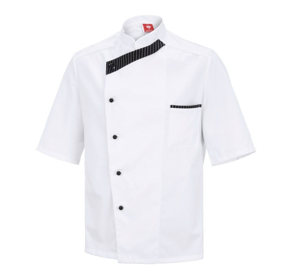 Shirts, Pullover & more: Chefs Jacket Elegance Short sleeved + white/black