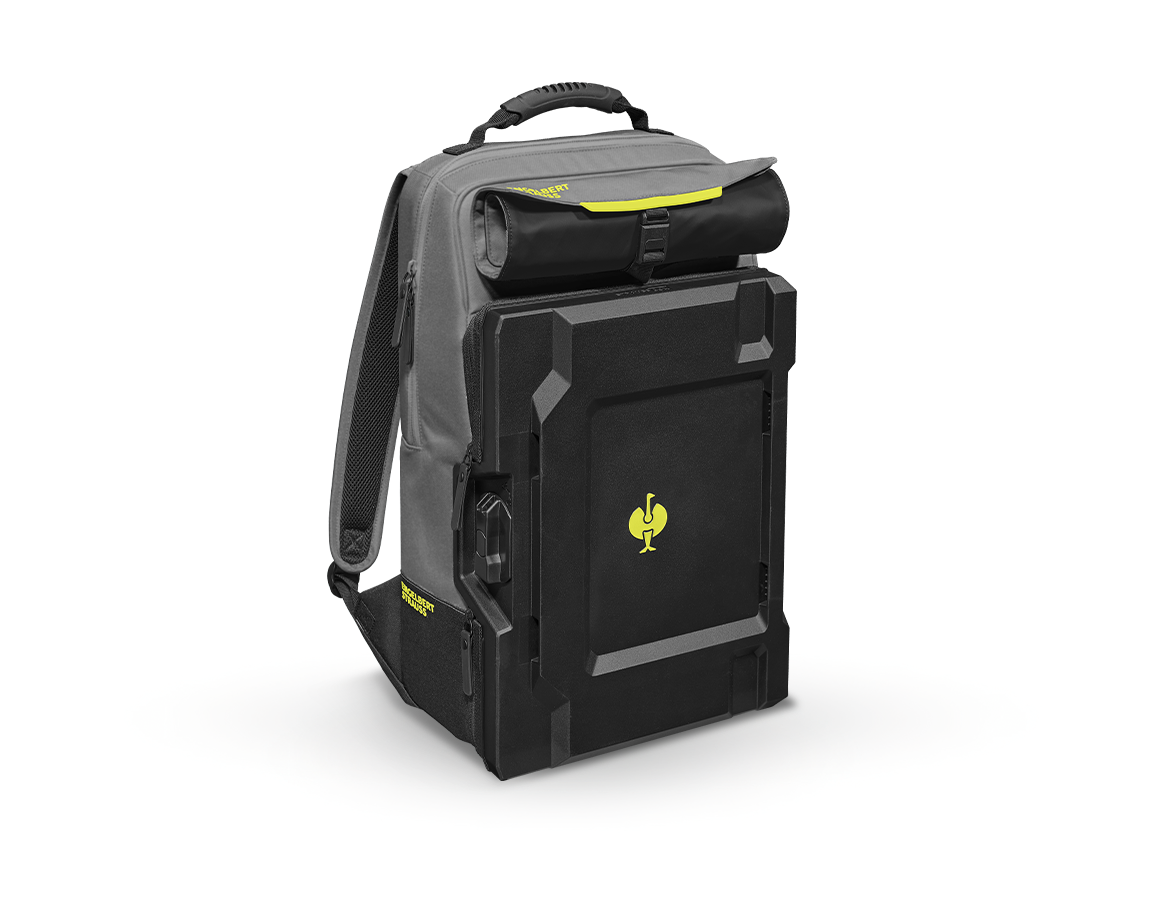 STRAUSSbox System: STRAUSSbox ryggsäck + basaltgrå/acidgul