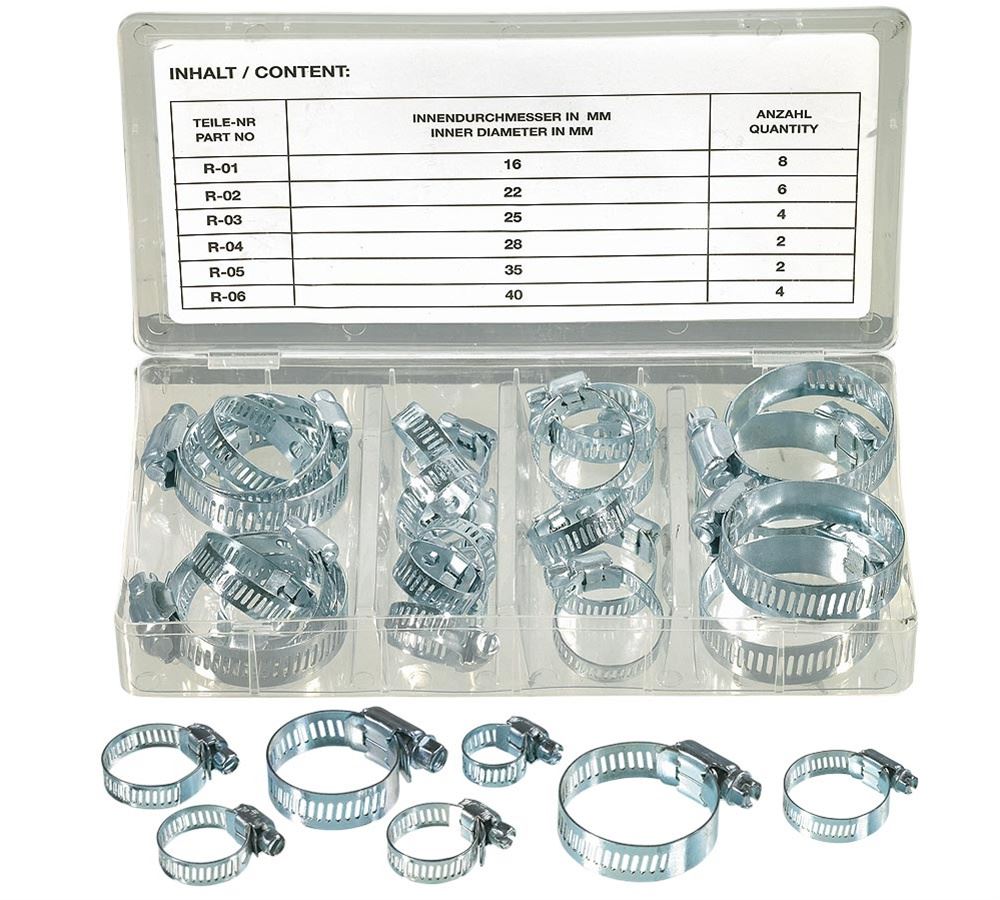 Assorted small parts: Hose Clamp Selection