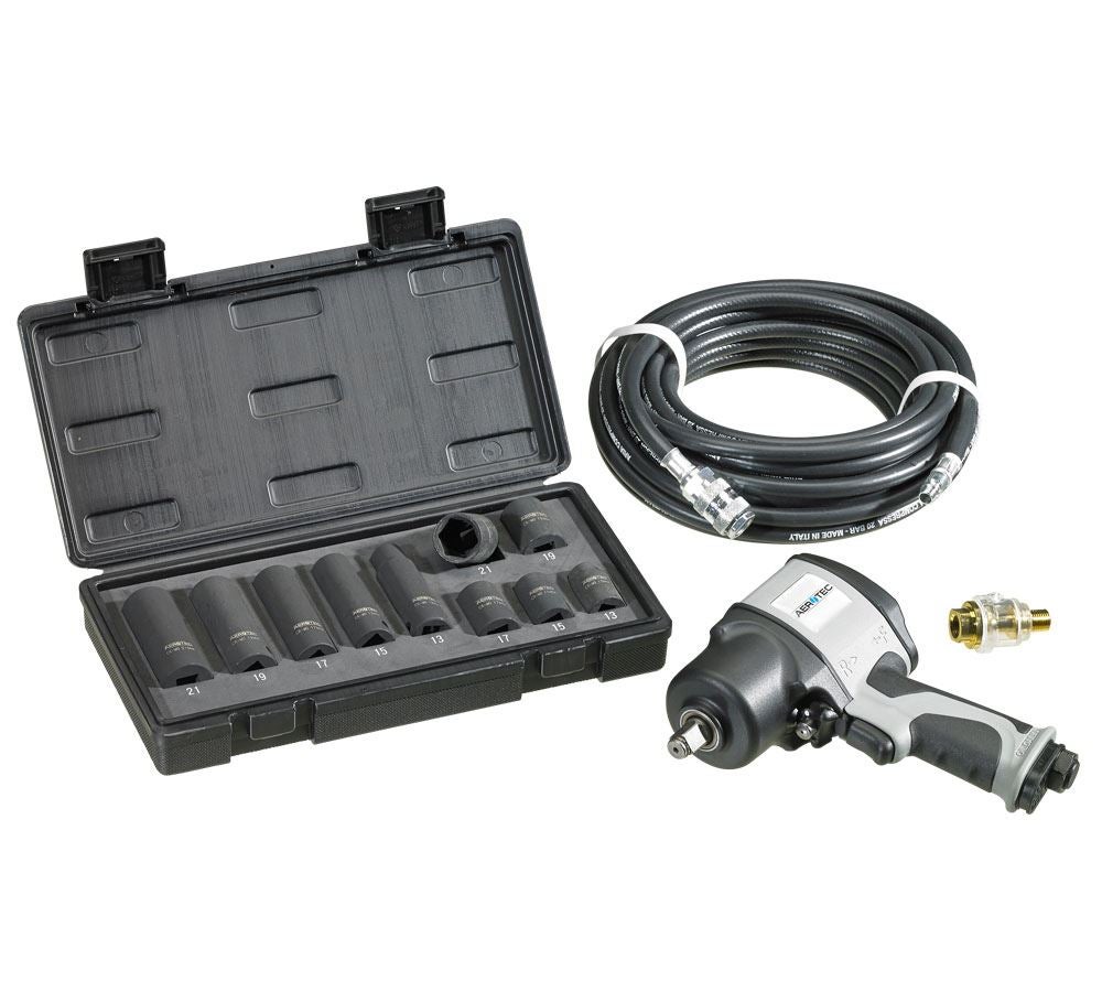 Compressed air tool | accessories: Tryckluftsdriven slagskruvdragare set 1/2"
