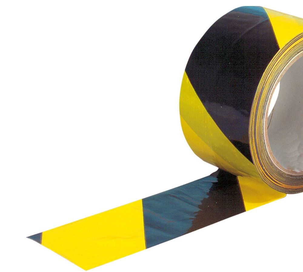 Plastband | Maskeringsband: Varningstejp självhäftande + gul/svart