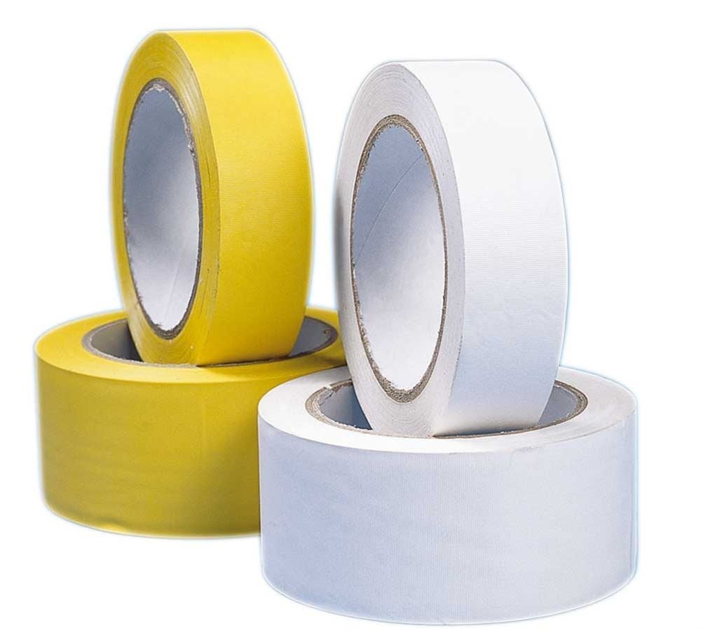 Plastic bands | crepe bands: Plastic adhesive tape, yellow and white + yellow