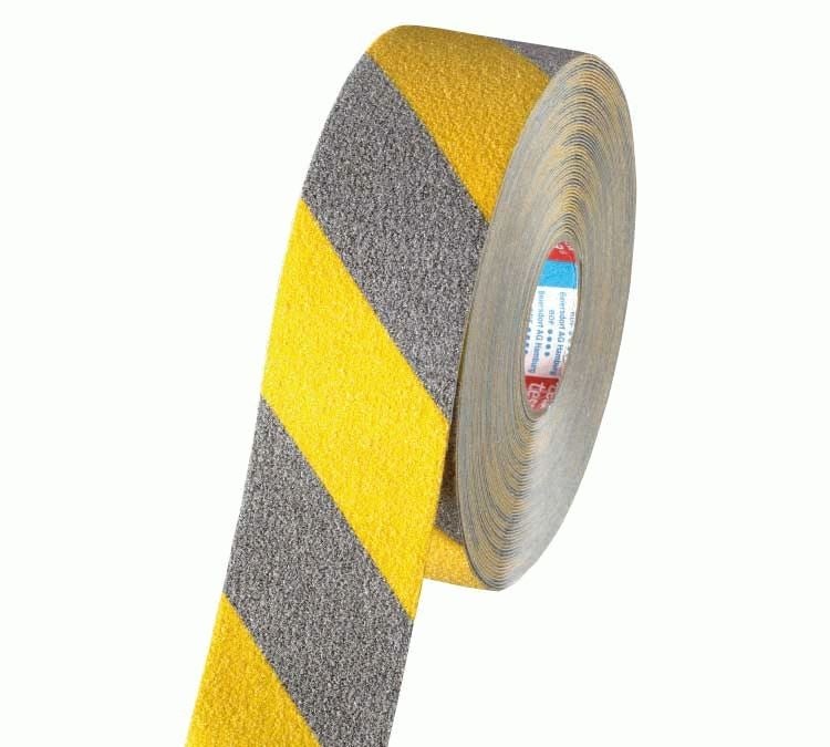 Plastband | Maskeringsband: tesa - halkskyddstejp + gul/svart