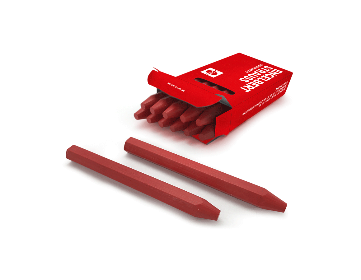Märkningsverktyg: Oljefärgkrita, förpackning med 12 stycken + röd
