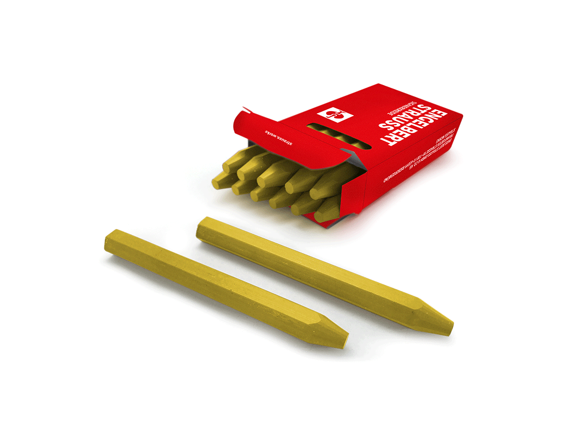 Märkningsverktyg: Oljefärgkrita, förpackning med 12 stycken + gul
