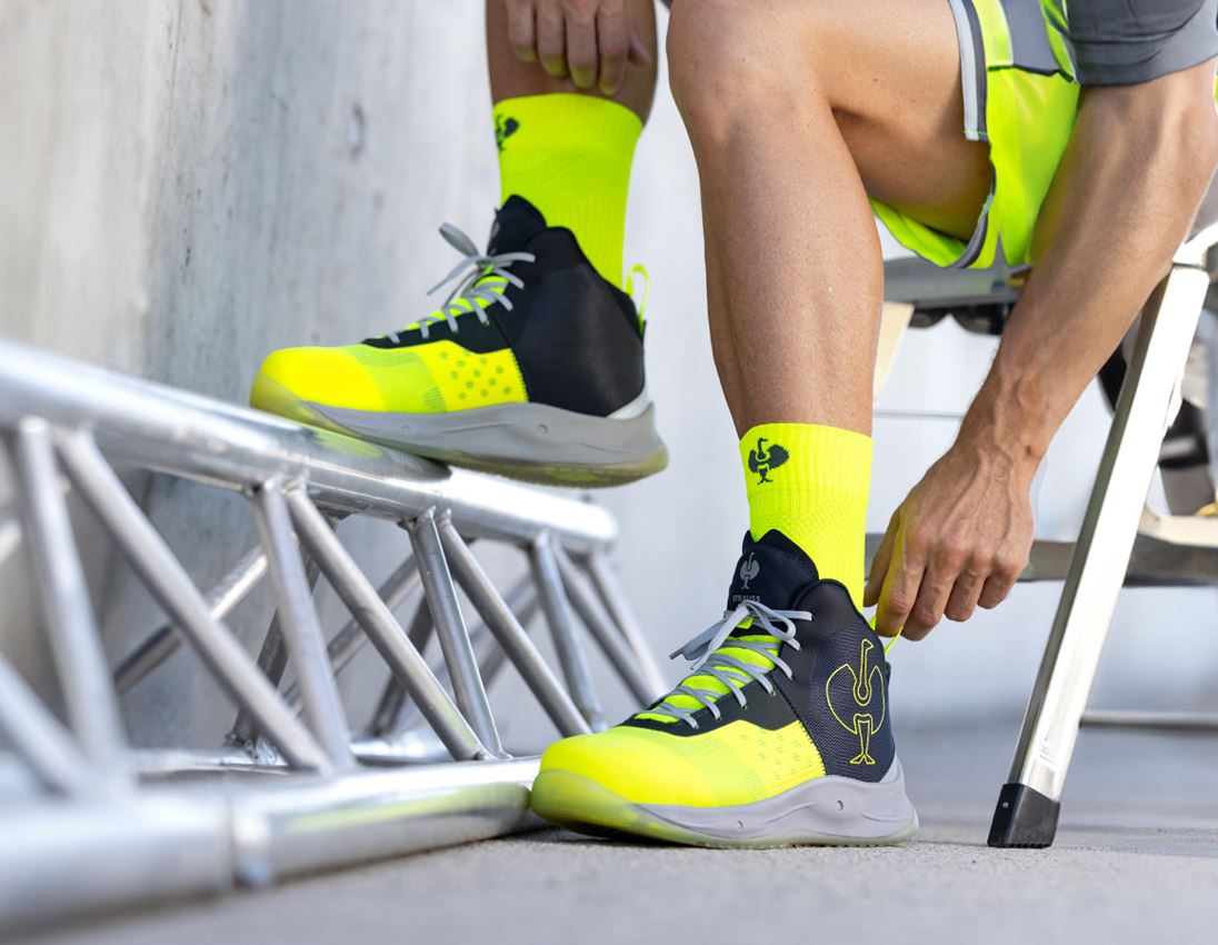 Footwear: S1PS Safety shoes e.s. Marseille mid + high-vis yellow/grey 1