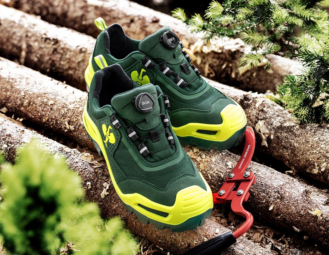 S3: S3 Safety shoes e.s. Kastra II low + green/high-vis yellow