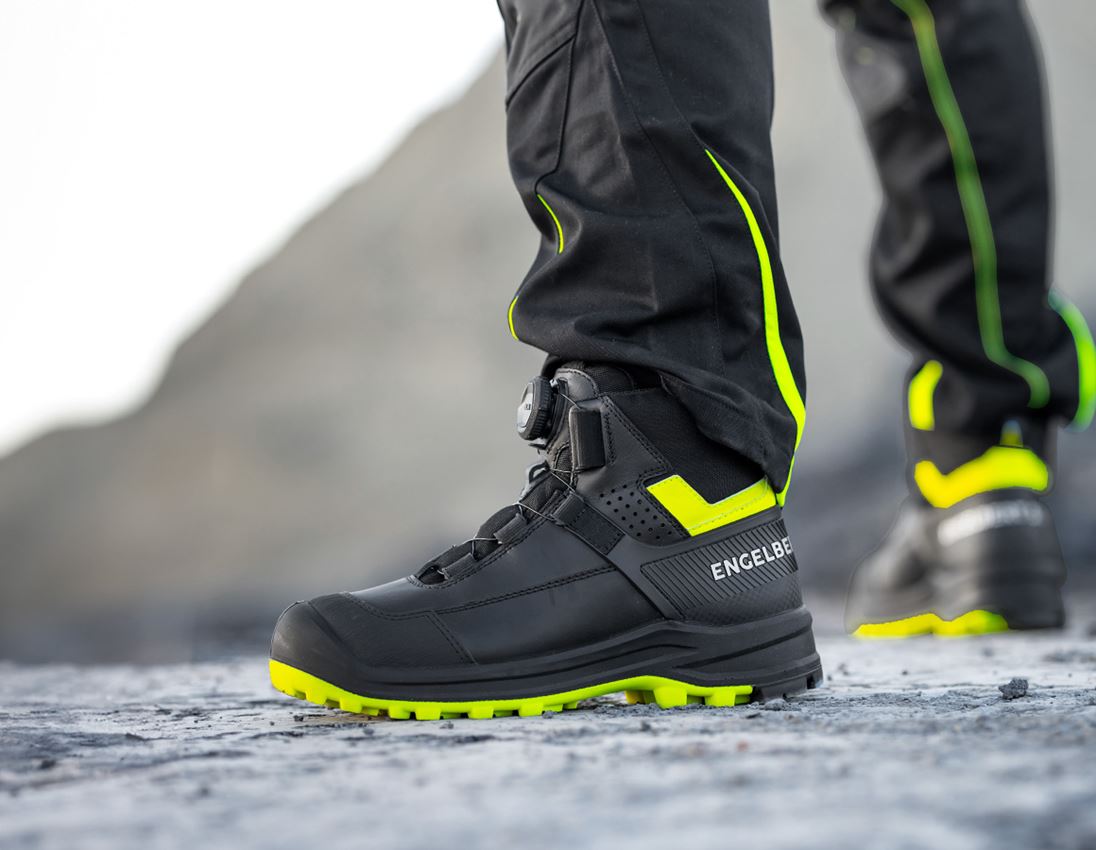 Footwear: S3 Safety boots e.s. Sawato mid + black/high-vis yellow 2