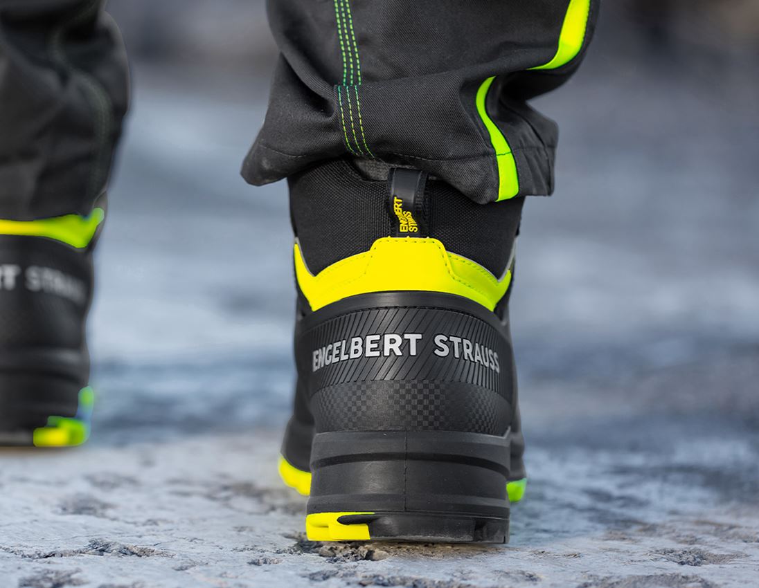 Footwear: S3 Safety boots e.s. Sawato mid + black/high-vis yellow 3