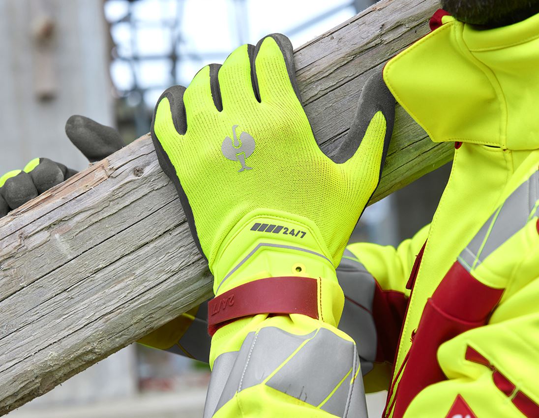 Coated: Hybrid gloves e.s.motion 24/7 + high-vis yellow/anthracite