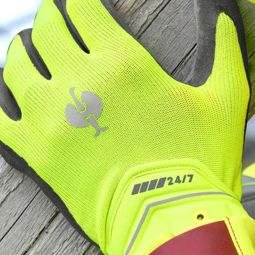 Coated: Hybrid gloves e.s.motion 24/7 + high-vis yellow/anthracite 2