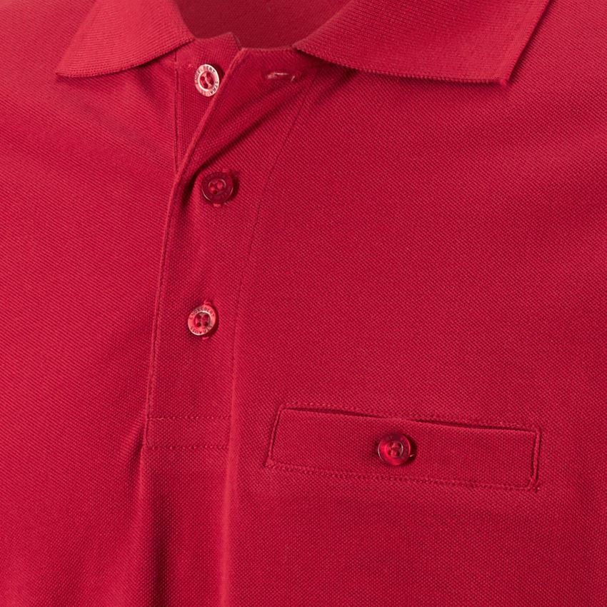 Teman: e.s. Longsleeve-Polo cotton Pocket + röd 2