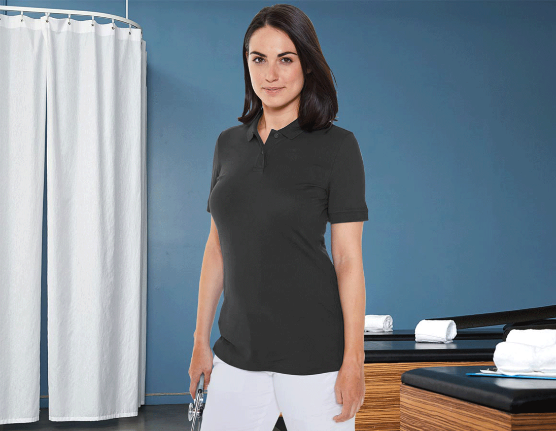 Shirts, Pullover & more: e.s. Pique-Polo cotton stretch, ladies' + anthracite
