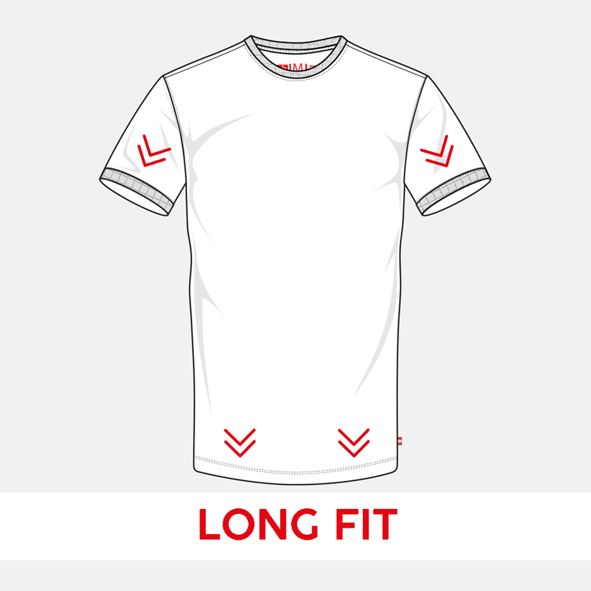 Överdelar: e.s. T-shirt cotton stretch, long fit + antracit 2