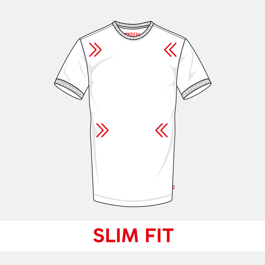 Överdelar: e.s. T-shirt cotton stretch, slim fit + antracit 2