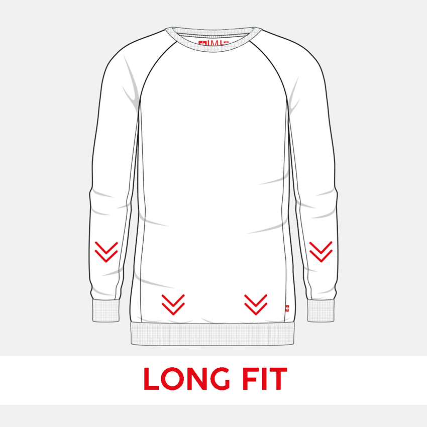 Överdelar: e.s. Sweatshirt cotton stretch, long fit + vit 2