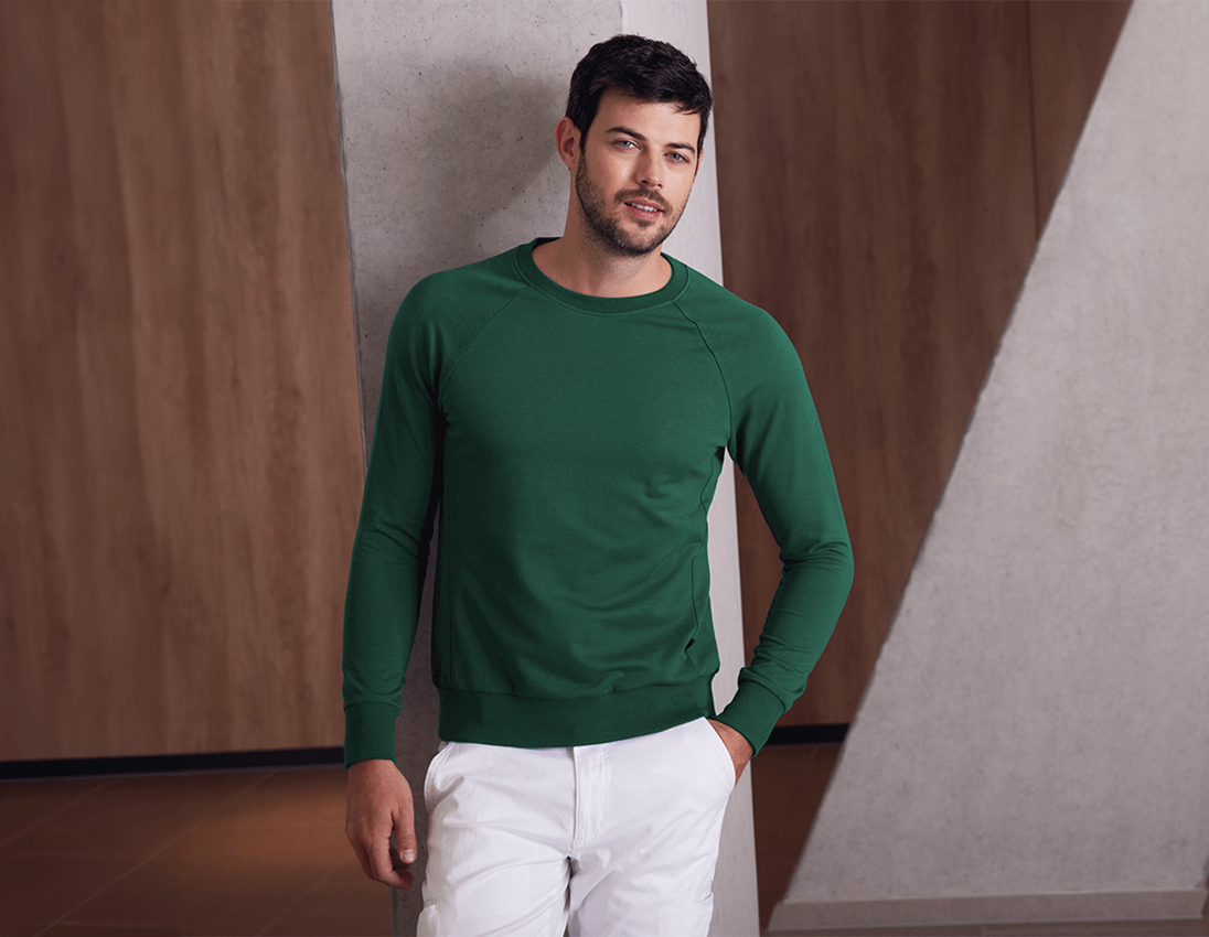 Teman: e.s. Sweatshirt cotton stretch + grön