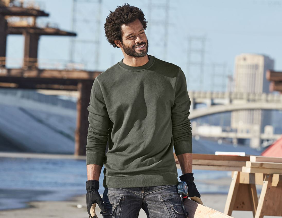 Teman: e.s. Sweatshirt vintage poly cotton + kamouflagegrön vintage