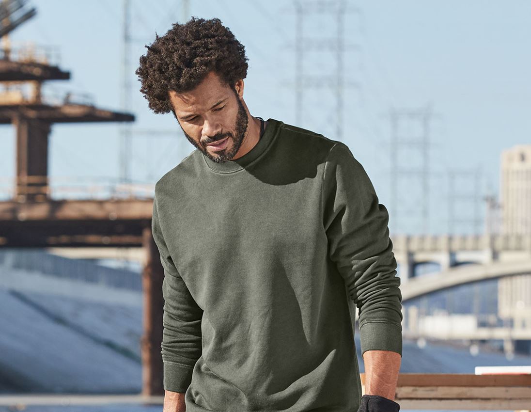 Teman: e.s. Sweatshirt vintage poly cotton + kamouflagegrön vintage 1