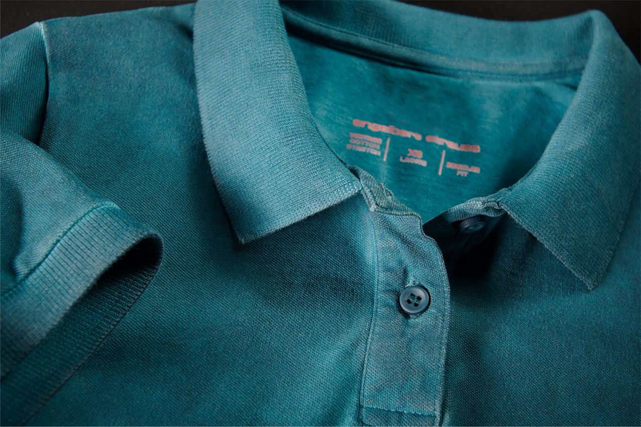 Teman: e.s. Polo-Shirt vintage cotton stretch, dam + mörk cyan vintage 2