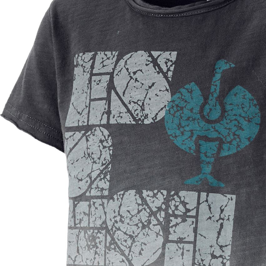 Överdelar: e.s. T-Shirt denim workwear, barn + oxidsvart vintage 2