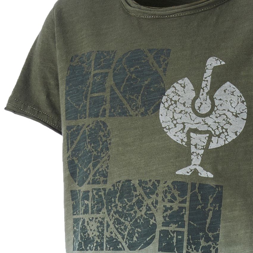 Överdelar: e.s. T-Shirt denim workwear, barn + kamouflagegrön vintage 2