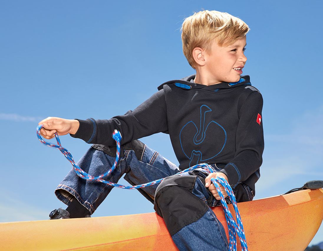 Överdelar: Hoody-Sweatshirt e.s.motion 2020, barn + grafit/gentianablå
