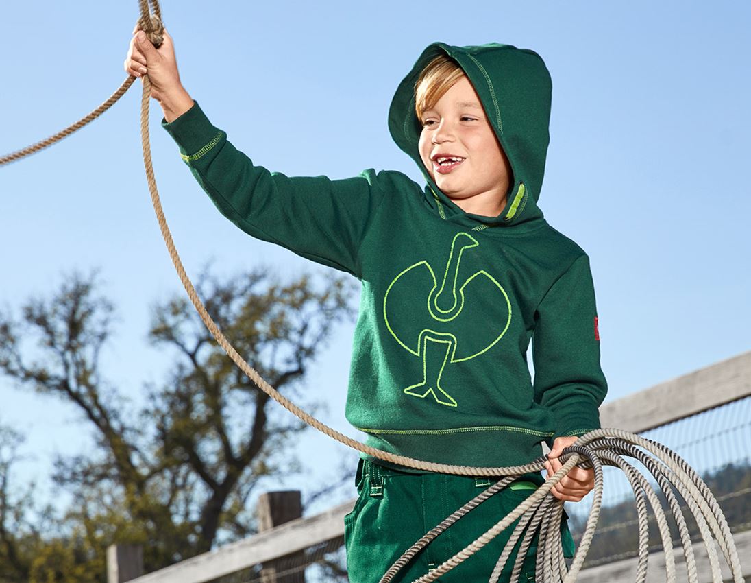 Teman: Hoody-Sweatshirt e.s.motion 2020, barn + grön/sjögrön