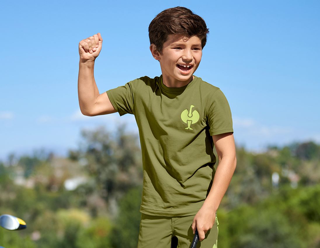 Överdelar: T-Shirt e.s.trail, barn + enegrön/limegrön
