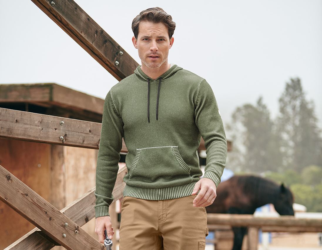 Shirts, Pullover & more: Knitted hoody e.s.iconic + mountaingreen