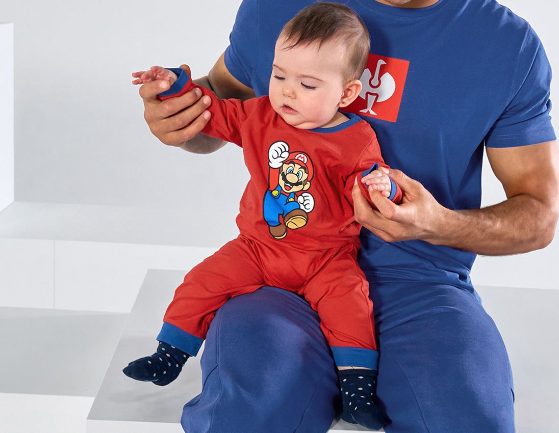 Accessoarer: Super Mario baby-body + strauss röd
