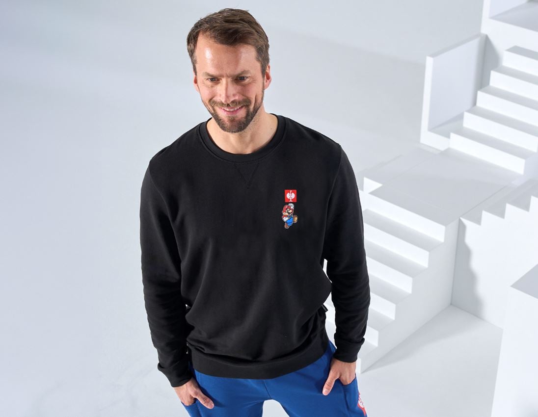 Samarbeten: Super Mario sweatshirt, herr + svart